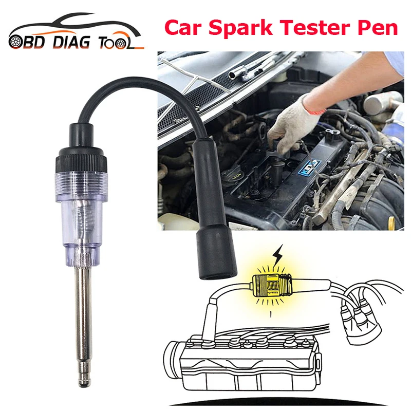 Spark Plug Tester Car Spark Plug Tester Pen Auto Checker Detector Diagnostic Tool Ignition System Coil Tester