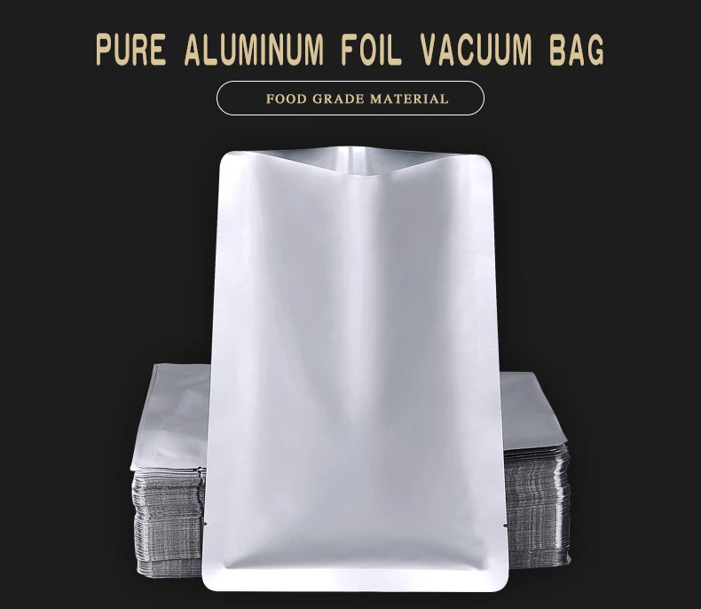 100 Piezas Bolsa Resellable Mylar Bags Ziplock Levántate Bolsas de Mylar de Aluminio Reutilizables Bolsa de Papel Metálico Plana para Almacenamiento de Alimentos a Largo Plazo