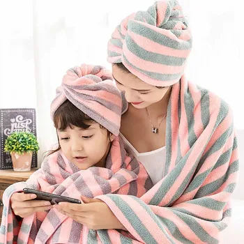 

1 Pcs Mrosaa Magic Microfiber Bathing Quick Dry Hair Cap Turban Wrap Towel Hat Bathroom Cute Long Hair Hair-drying Shower Caps