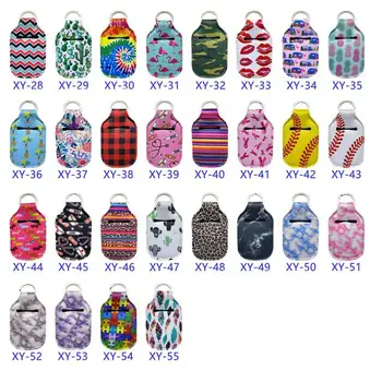 

1000pcs/lot Neoprene Hand keyring 30ML Sanitizer Bottle Holder Keychain Bags Key Rings Hand soap Bottle Holder 10*6cm wholesale