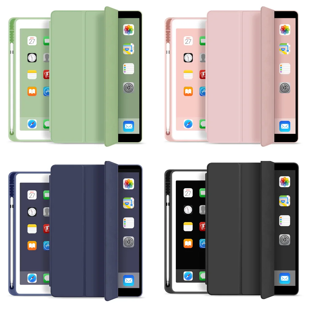 Чехол для нового iPad 9,7 дюйма чехол с держателем для карандашей, PFHEU тонкий трехскладной PU кожаный смарт-чехол просыпается