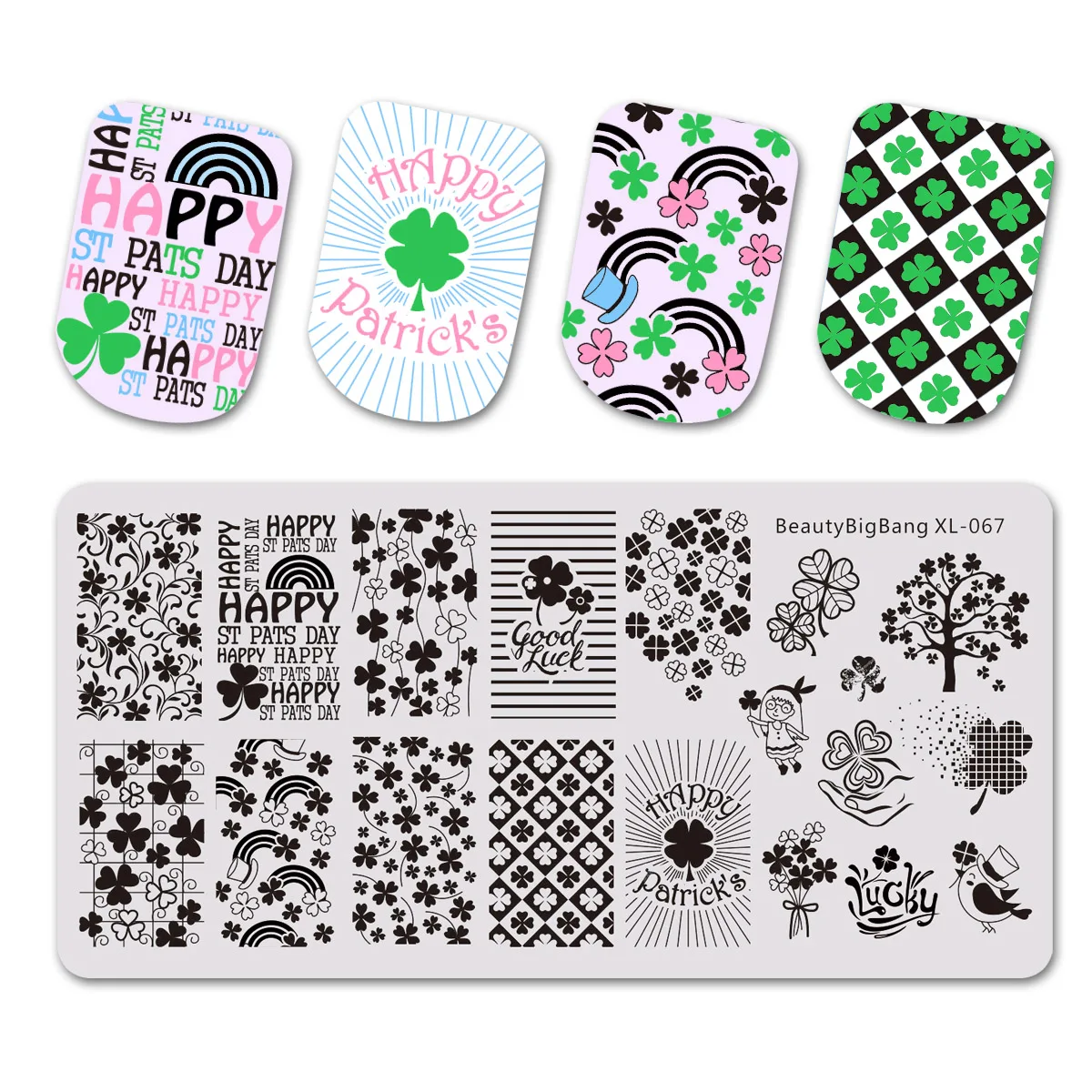 1 шт. BeautyBigBang XL 039 вихревые пластины для ногтей штамп трафарет для штамповки 3D формы Геометрическая Печать - Цвет: H