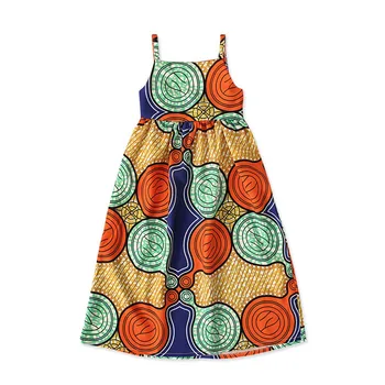 Summer Dress Girls African Dashiki 3D Digital Print Suspenders Princess Dress Princess Costume Kids Dresses For Girls Clothing 4