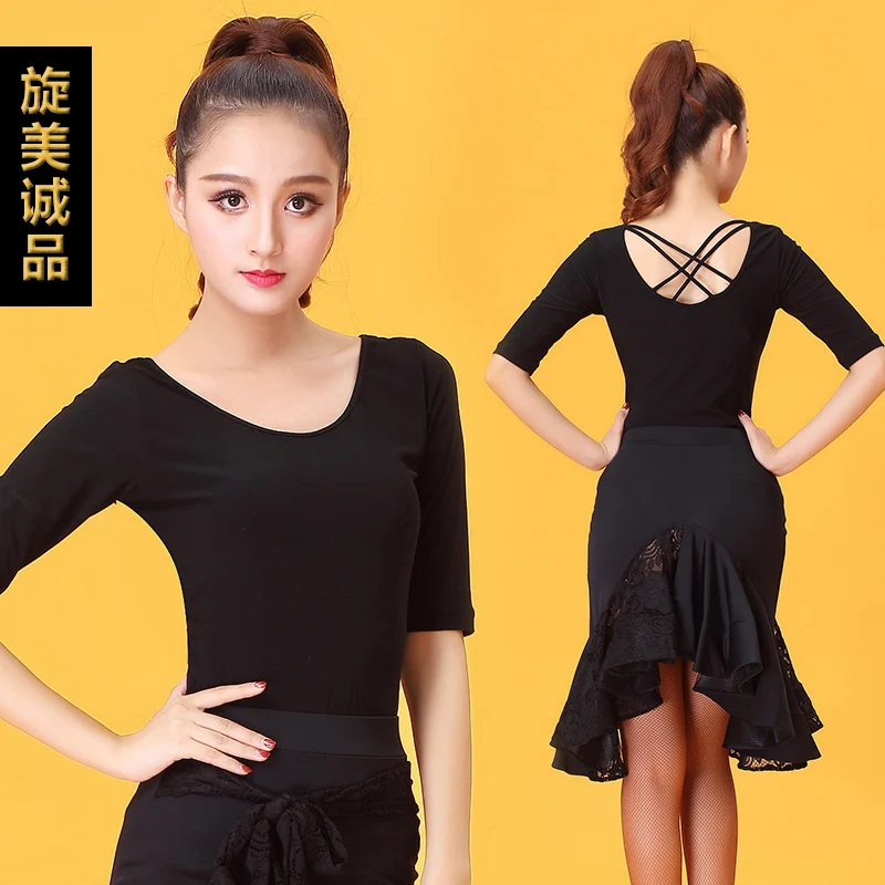 Trajes De Baile De Sal n Negros Para Mujer Blusas De Baile De Tango 