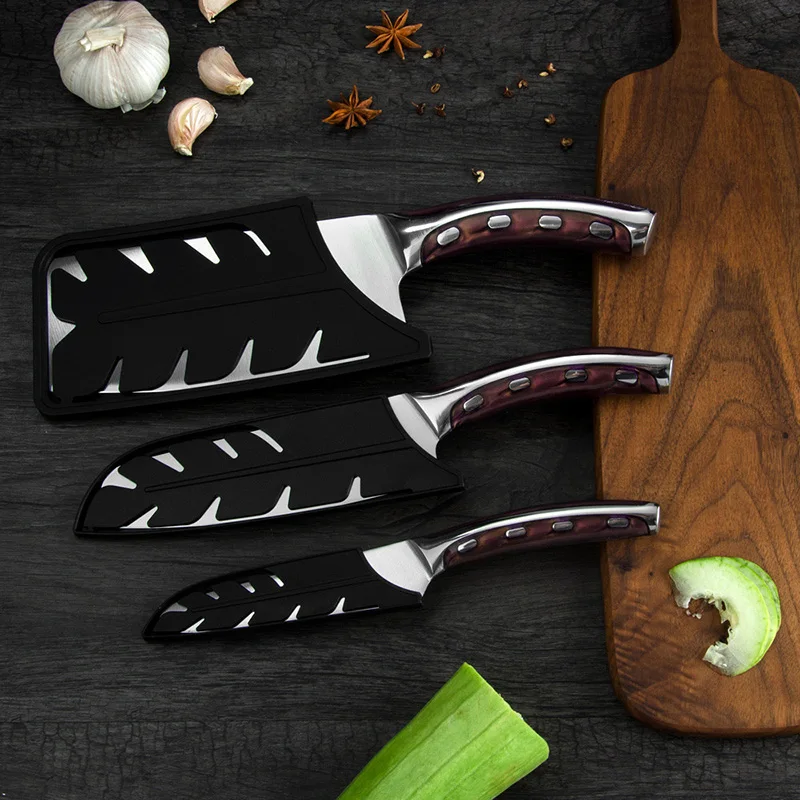 Chinese Chopping Chef Cleaver Knife 4Cr14mov Stainless Steel Kitchen Set Comfortable Handle Super Sharp Blade Knives | Дом и сад