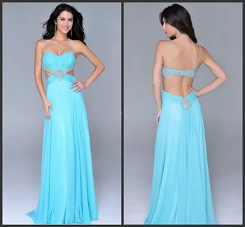 

long elegant prom 2018 sexy sweetheart neck spaghetti strap luxury beaded pleat light blue chiffon vestidos bridesmaid dresses