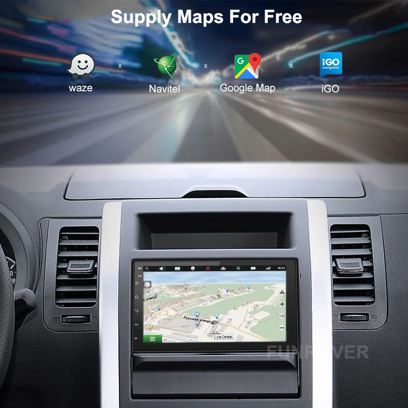 Best Funrover 2G+32GROM 2 Din Android 9.0 Car Multimedia Player For Universal for Nissan for Toyota GPS Navigation Radio Stereo DVD 4
