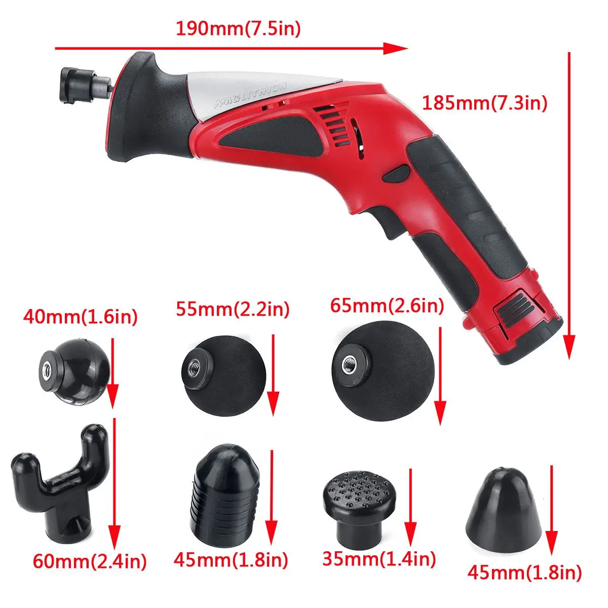 

Electronic Therapy Body Massage Guns Deep Vibrating Relief Pains Massager Muscle Relaxation Massage Tool With 7Pcs Replace Head