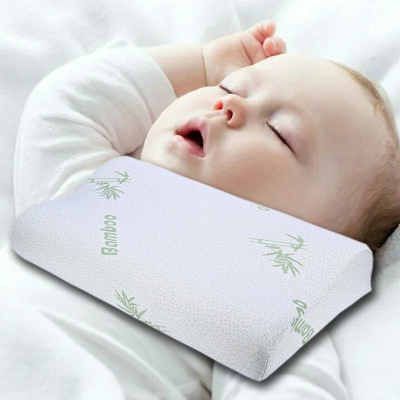 Almohada ortopédica de espuma viscoelástica de fibra de bambú para bebés, antiácaros, cervicales, para el cuello, 40x2, 5/50x30cm