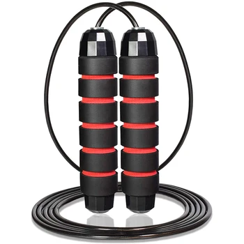 

Speed Skipping Rope Adjustable Jump Rope with Foam Handles and Tangle Free Exercise Gear with Strong PVC Coated Steel Cable