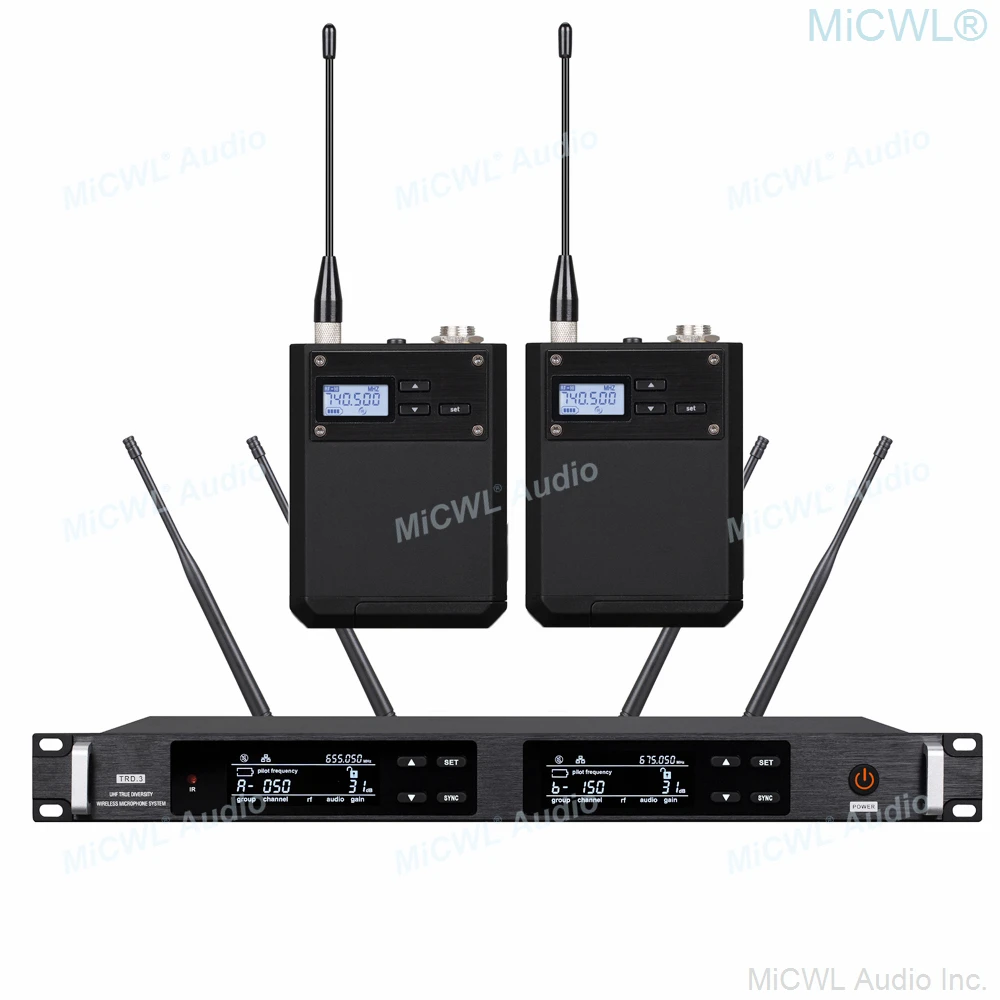 

UHF 300 Channel True Diversity 2 BodyPack Digital Wireless Microphone System AD4D Dual Headset Stage Concert Karaoke Mics