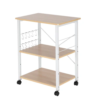 

Baker's Rack 3-Tier Kitchen Utility Microwave Oven Stand Storage Cart Workstation Shelf
