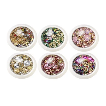 

6 Box 3D Nail Rhinestones DIY Mix Nail Art Decoration Nail Jewelry-ABVP