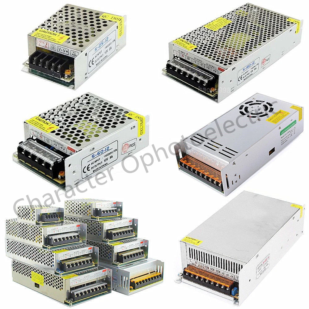 DC 12V светодиодный ленты Драйвер Мощность адаптер 1A 2A 3A 5A 10A 15A 20A переключатель