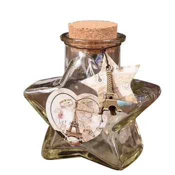 

Wishing Bottle Night Light Glowing Star High Quality Glass Craft Night Lamp Wish Bottle LED Light Long Service Card Style Random