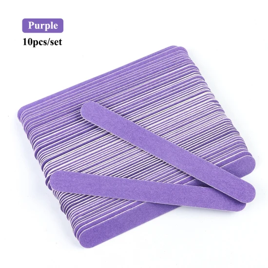 Purple STZ 10 шт цветной деревянный шлифовальный буферный блок пилочки для ногтей для УФ гель-лака 180/240 наждачный Маникюр Педикюр Инструменты для ухода#1542 - Цвет: Purple