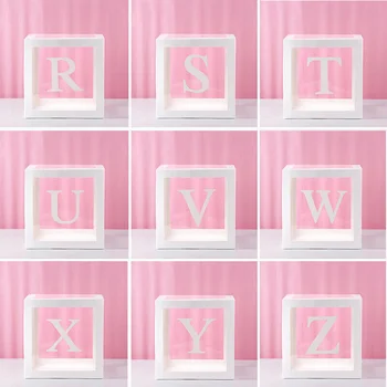 

1Pc Transparent Square Cardboard Baby Shower Box Balloon Box for Christening Birthday Party Decor DC120