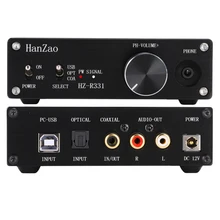 HanZao HiFi DAC цифровой аудио декодер вход USB Оптическое волокно коаксиальный 24 бит 96 кГц выход коаксиальный RCA аудио усилитель для наушников