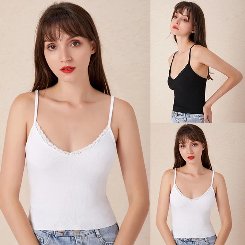 target camisole Women Trimming Tops Femal V-neck Lightweight Ribbed Vest Women Camis Top With Spaghetti Straps Summer Fashion Tops sexy camisole