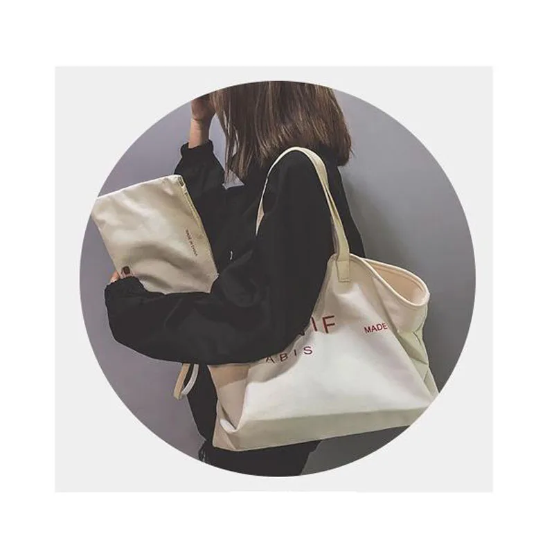 

Letter Ladies Handbag 2019 Fashion Canvas Shoulder Bag 2 In 1 Handbag Purse and Handbag Sineing Clutch Bags Mystic Messenger