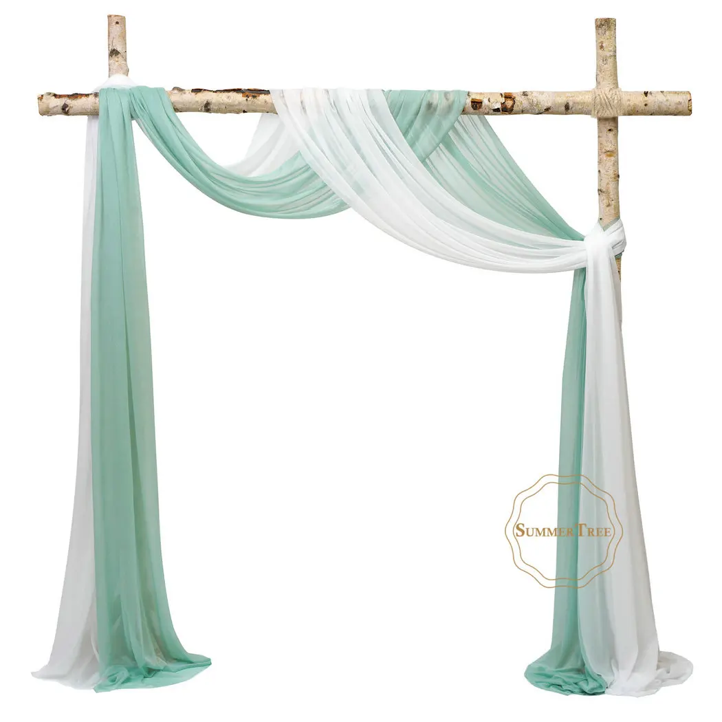 Wedding Arch Drape Fabric Sheer Chiffon Tulle Curtain Backdrop Living Home Drapery Ceremony Reception Swag Decoration 6 Meters sheer curtains,decor curtains