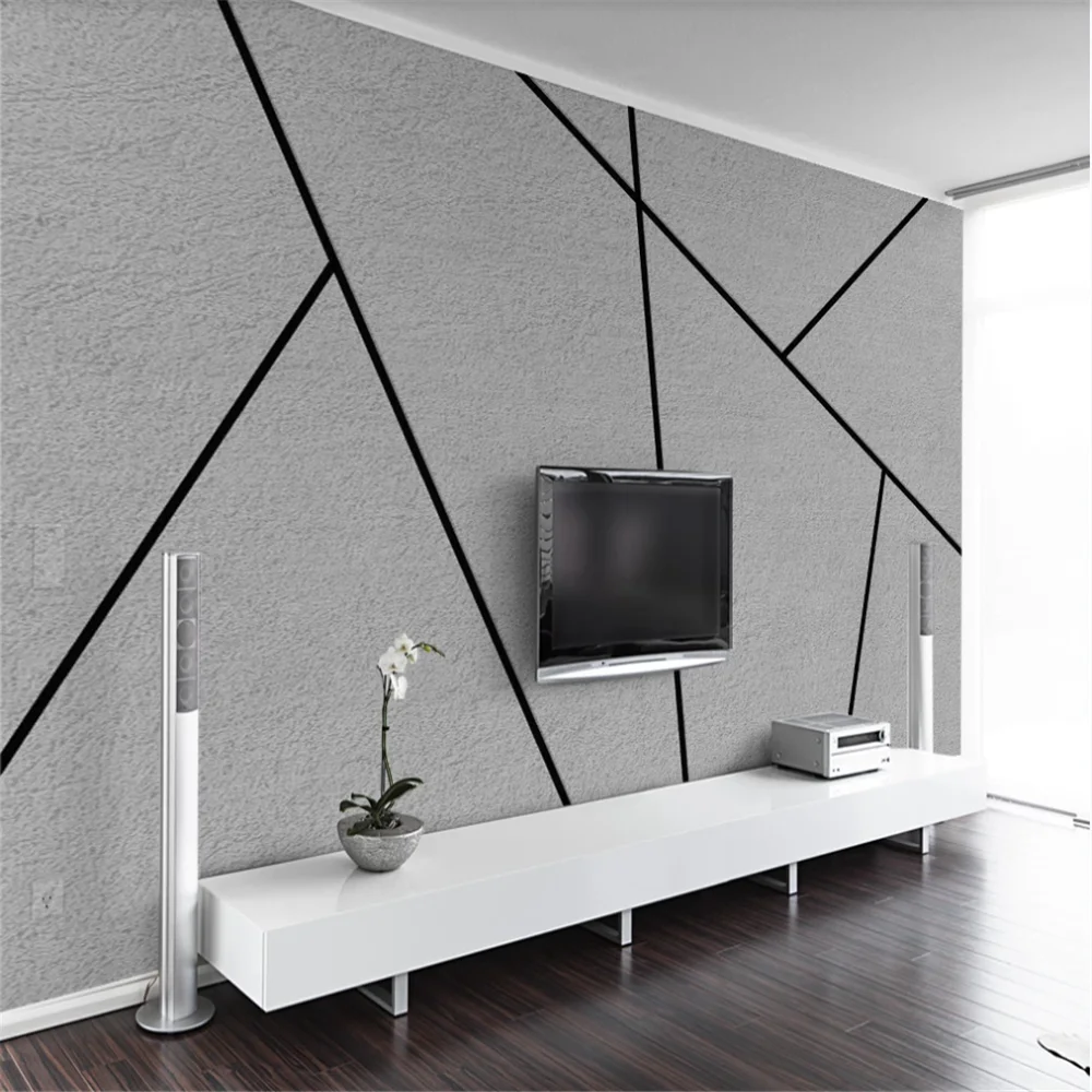 XUE SU Custom wallpaper 8D mural Nordic minimalist personality abstract geometric lines square TV background wall