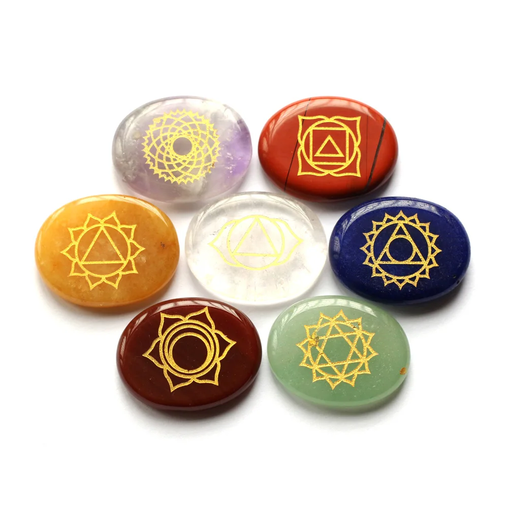 7pcs/set Jövendőmondás Rúnaírás Jövendőmondás Bájolás Kő- Szellemi stones Természetes Kristálytiszta runestones Kő- számára meditációt decorativa