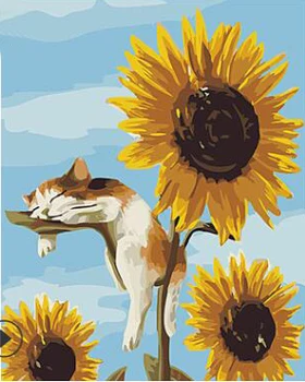 

Sunflower Cat DIY Canvas Painting Oil Ditital Painting By Numbers Creative HOME Wall Art Pictures Cuadros Decoracion Dormitorio