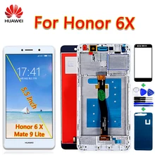 Для huawei Honor 6X ЖК-дисплей Дисплей BLN-L24 BLN-AL10 BLN-L21 BLN-L2 Экран планшета Ассамблеи 10 сенсорный олеофобное покрытие рамки