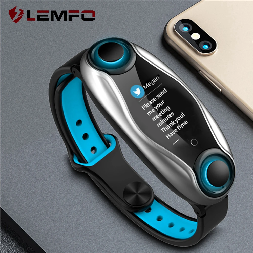 LEMFO LT04 Smart Watch with Wireless Headphones Bluetooth 5.0 Blood Pressure BT calls Smart Watches For Men Women Presale