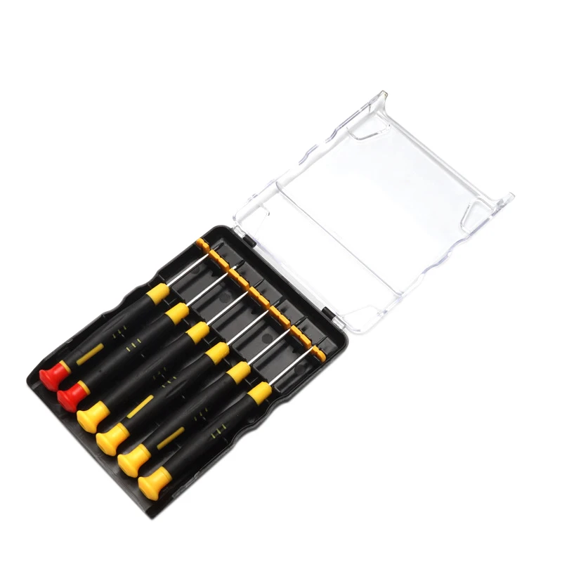 

6Pcs/Set Slotted Screwdriver Phillips Cross Head Screwdriver 1.4/2.0/2.5/3.0/PH0/PH1 Steel for Camera Eyeglasses Toys Tool