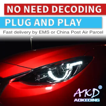 

AKD tuning cars Headlight For Mazda 3 Axela 2014-2016 Headlights LED DRL Running lights Bi-Xenon Beam Fog lights angel eyes Auto