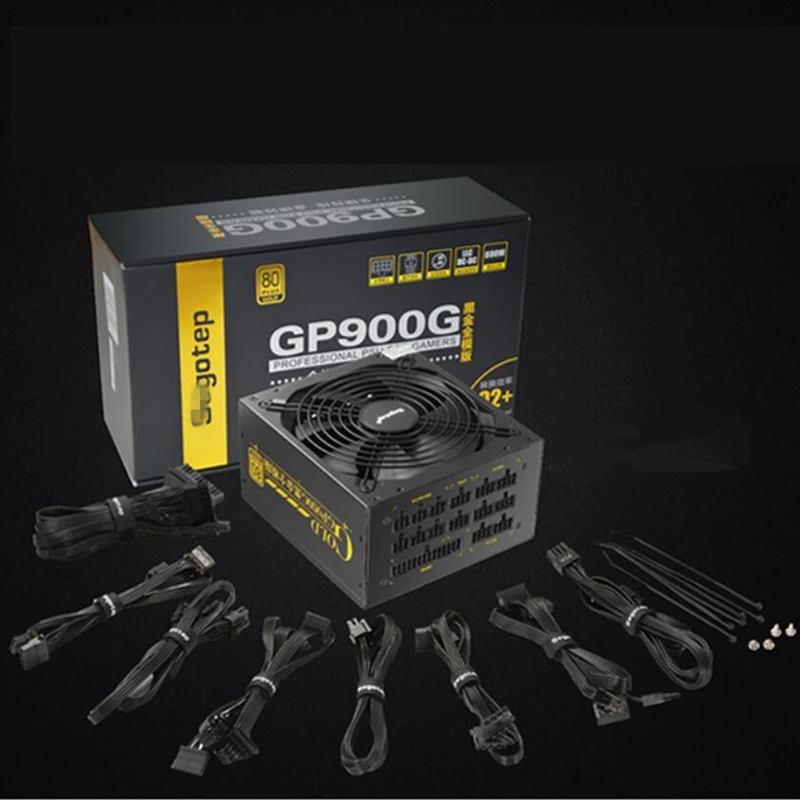Блок питания для Segotep черный золотой полный модуль 2080Ti 80PLUS ЗОЛОТОЙ немой контроль температуры источник питания 800 Вт источник питания GP900G