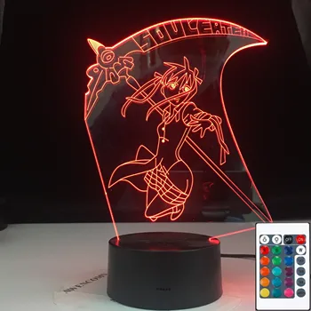 

Anime Soul Eater Maka Albarn Figure Kids Led Night Light for Home Decoration Girls Room Bedside Desk 3d Lamp Gift Color Changing
