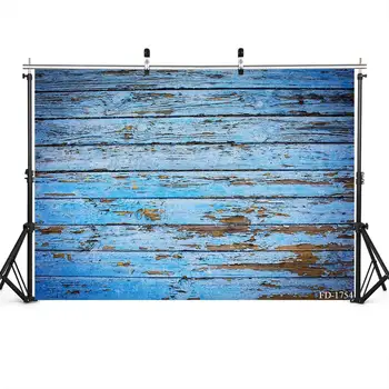 

Blue Retro Wooden Board Vinyl Backdrop Photography Props For Children Baby Portrait Food Cake Photo Studio Background Decoration