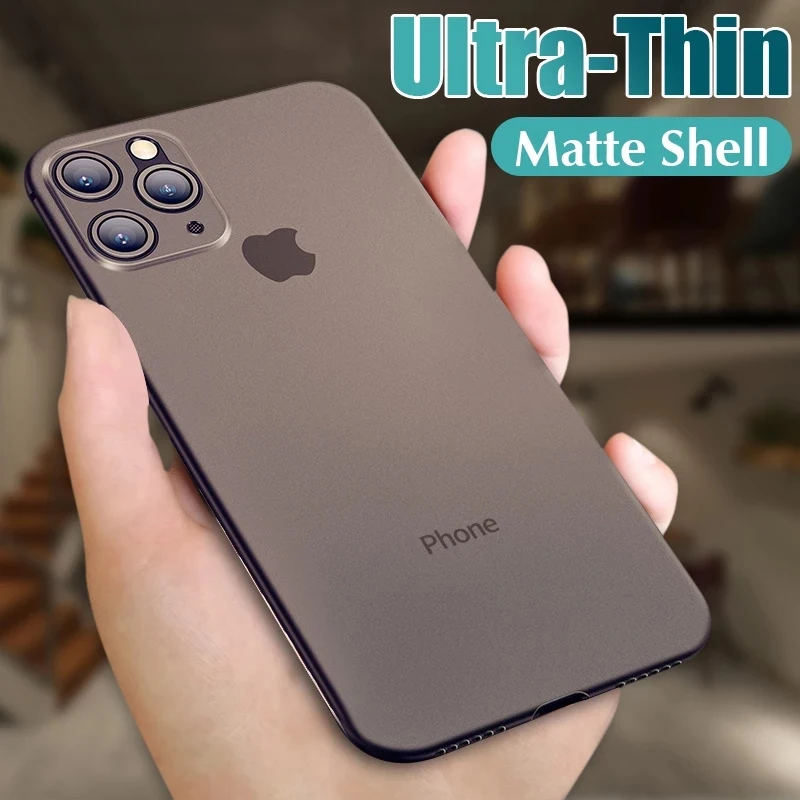 Ультратонкий полипропиленовый Оригинальный чехол для iphone 12 mini 11 Pro XS Max XR X полное