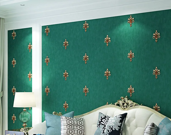 

High quality European three-dimensional bedroom non-woven wallpaper American retro plain rustic small flower living room TV back