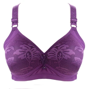 

Bra Big Size Plus Size Cup B C D Wire Free No Padded Plain Push Up Lingerie For Big Breast Women Fat Breast Underwear Bra Plus