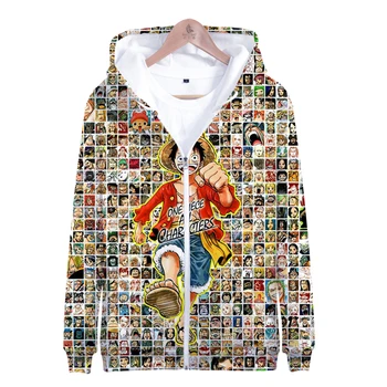 

ONE PIECE 3d zipper hoodie Men Polyester Hoodie Sweatshirt 2019 NEW Spring Autumn 3D Male clothes Casual Harajuku Streetwear