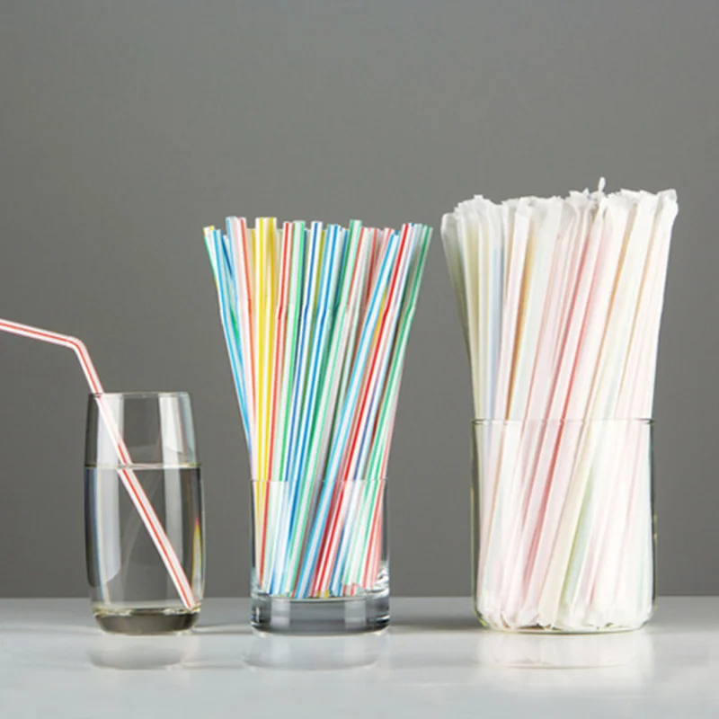 Экологически чистые девушки дети питьевой гибкие соломинки 50 шт пластиковые полосы одноразовые трубочки воды соломинки Кухонные гаджеты