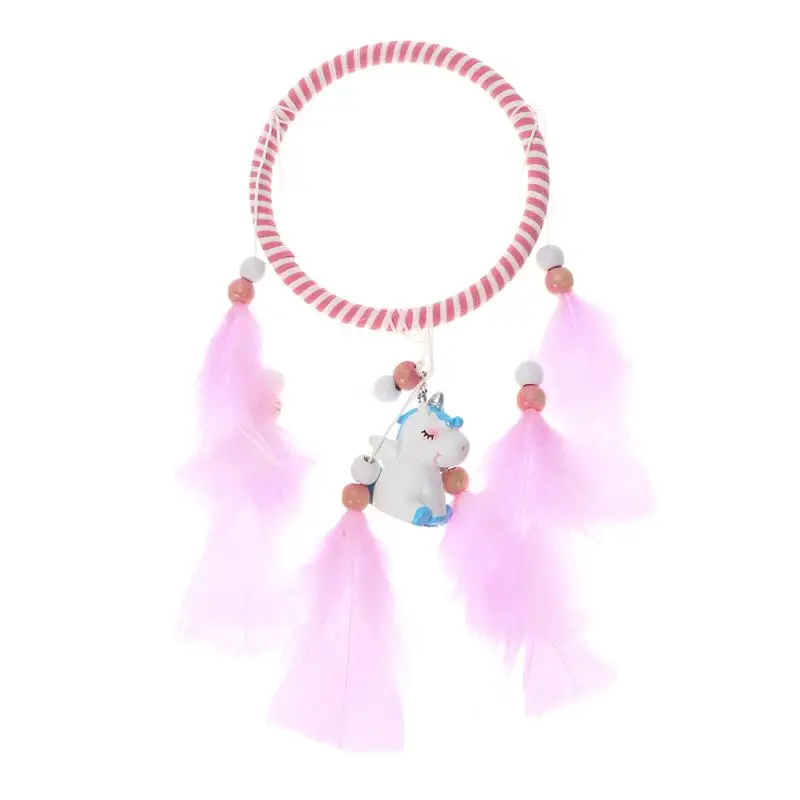 Lights Unicorn Dream Catcher Feather Creative Wind Chimes Hanging Pendant Dream Catcher For Children Kids Bedroom Living Room A3