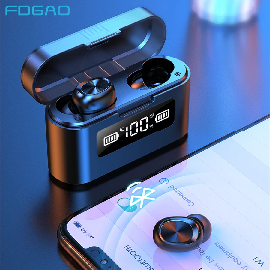 TWS Bluetooth Earphone V5 1 Touch Control Wireless Earbuds Stereo Sport Waterproof Headset Handsfree LED Power Display With Mic