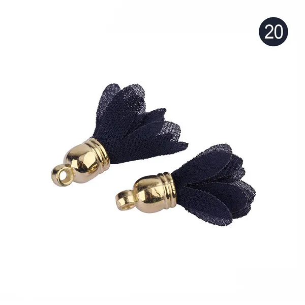 30 pieces of 3cm color optional mini tassel DIY fabric tassel, tassel jewelry earrings accessories - Цвет: Navy