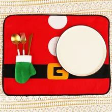 Рождественская посуда, коврик, Рождественский нож и вилка, коврик, Рождественская салфетка под приборы, отель, рождественское настольное украшение, нетканые салфетки
