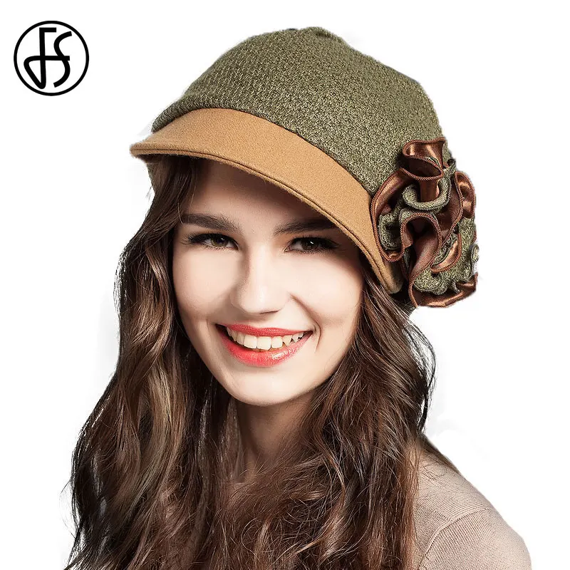 Дамский винтажный теплый фетровый берет FS шерстяная шляпка во французском стиле