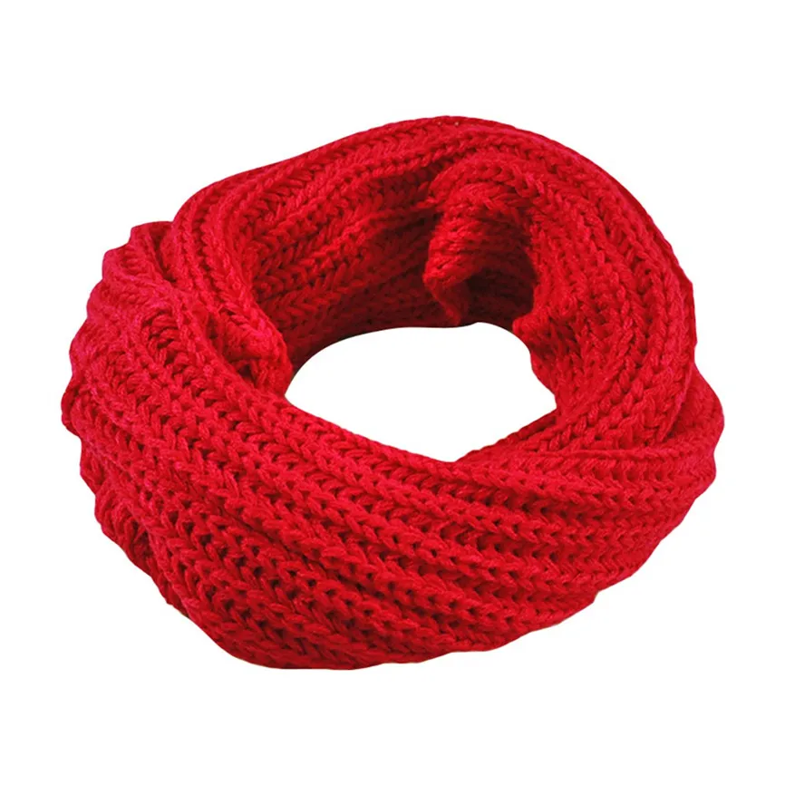 Зимние женские шарфы, разноцветный вязаный шерстяной шарф, шаль, модный однотонный теплый воротник, аксессуары для женщин 15