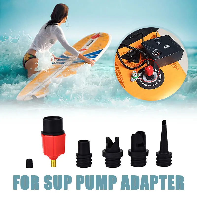 Inflatable SUP Pump Adaptor Kit Air Valve Adapter with 4 Nozzles For
