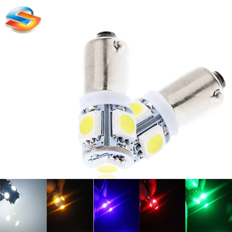 200 шт. 12 В 24 BA9S 5050 5 SMD СВЕТОДИОДНЫЙ T11 T4W H6W интерьер автомобиля чтение боковой Клин