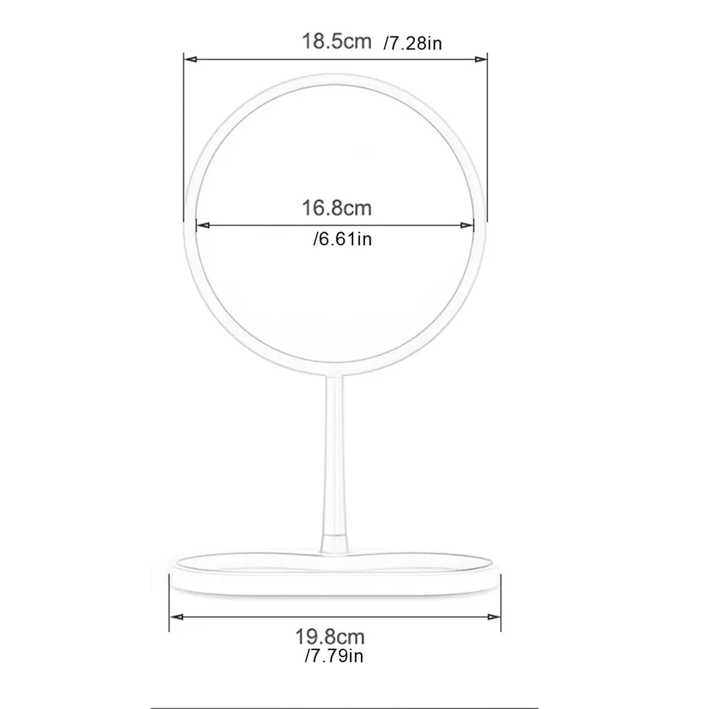 7-Inch Led Makeup Mirror With Lamp Desktop Dimming Battery Models With Light Mirror With Storage Box