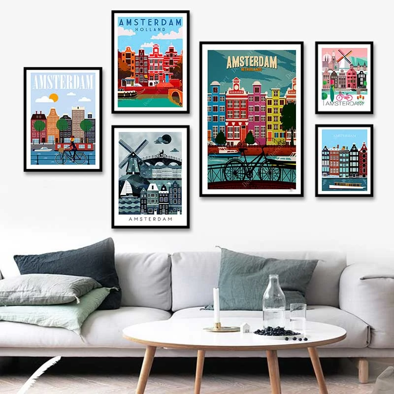 Coffee Shop In Amsterdam The Netherlands Art Print Home Decor Wall Art Poster
